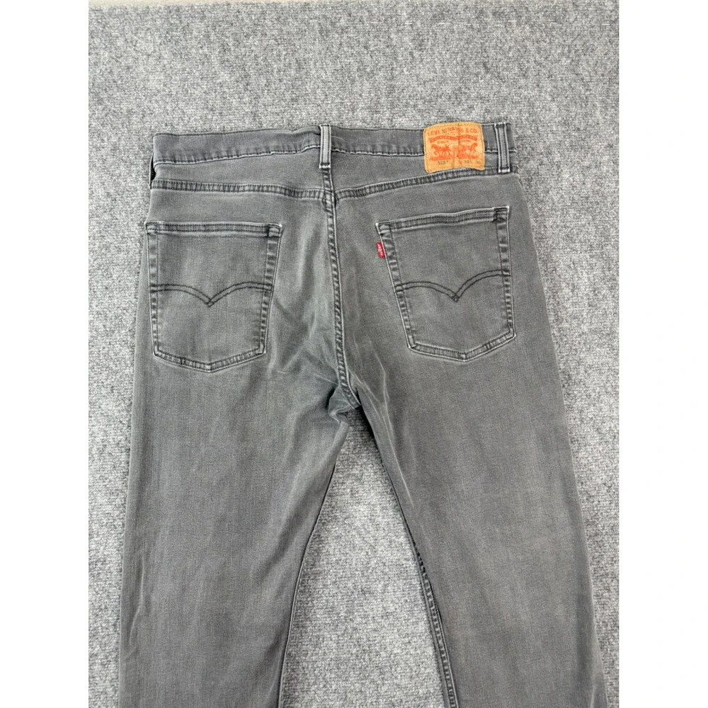 Levis 513 Slim‎ Straight Jeans Mens 36x30 Grey Denim Pants 08513-0786